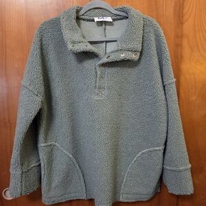 Women's Green/Grey Fleece Pullover